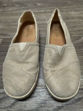 Toms Slip-On Shoes in Natural Beige Canvas